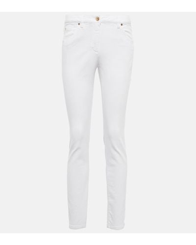 Brunello Cucinelli Mid-rise Slim Jeans - White