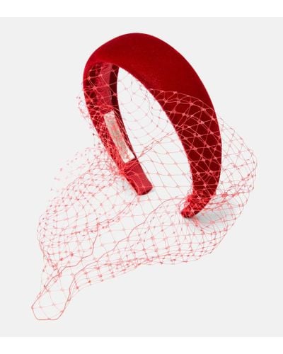 Jennifer Behr Voilette Velvet Headband - Red