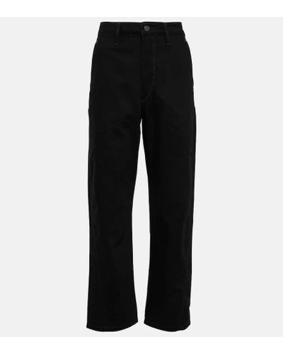 Lemaire Jeans ajustados rectos de talle medio - Negro