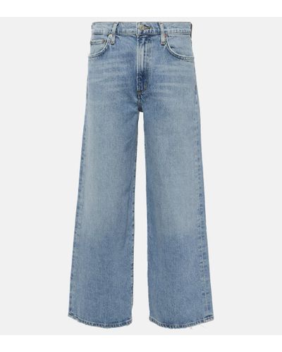 Agolde Straight Cropped Jeans Harper - Blau