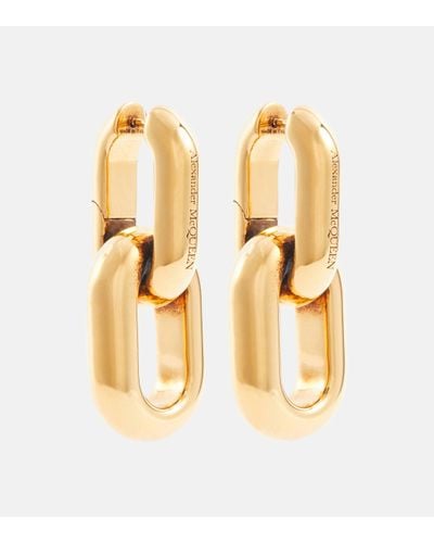 Alexander McQueen Chunky-chain Brass Drop Earrings - Metallic