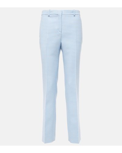 Versace Pantalon droit en laine vierge - Bleu
