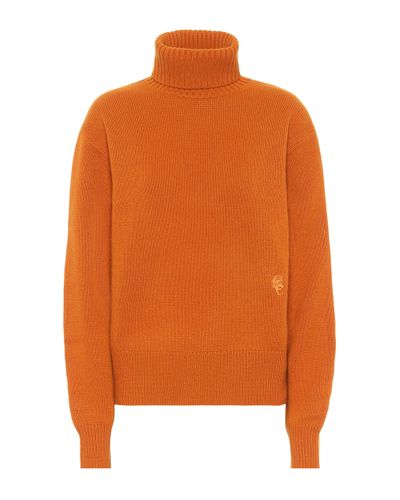 Chloé Cashmere Turtleneck Sweater in Orange - Lyst