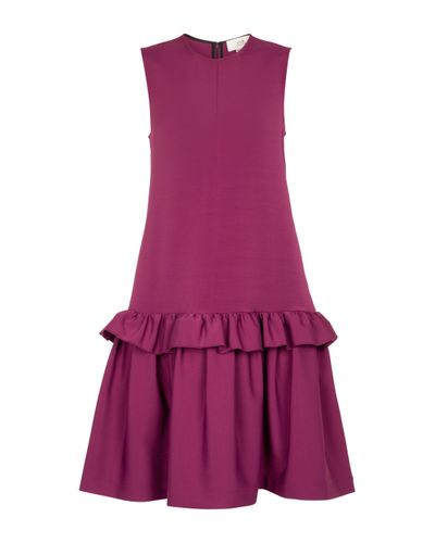 Victoria, Victoria Beckham Stretch-twill Midi Dress - Purple