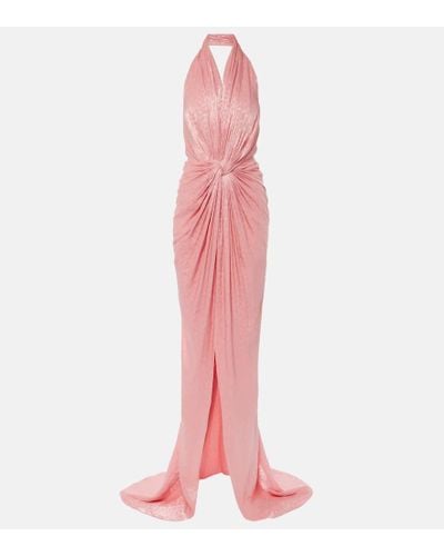 Costarellos Robe Joa aus Georgette - Pink