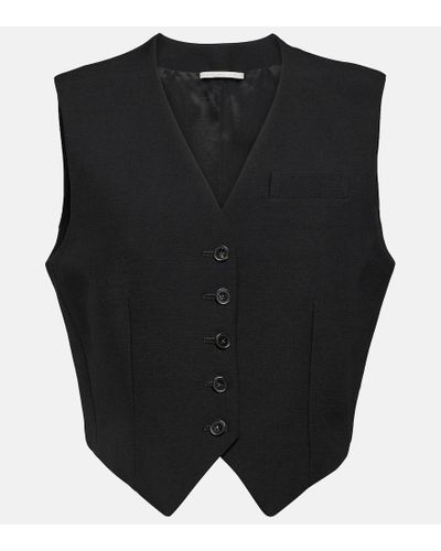 Stella McCartney Cropped Wool Waistcoat - Black