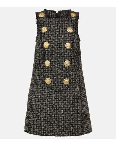 Balmain Embellished Tweed Minidress - Black