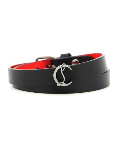 Christian Louboutin Loubilink Leather Bracelet - Black