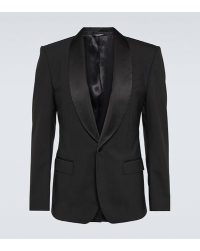 Dolce & Gabbana Single-breasted Wool-blend Blazer - Black