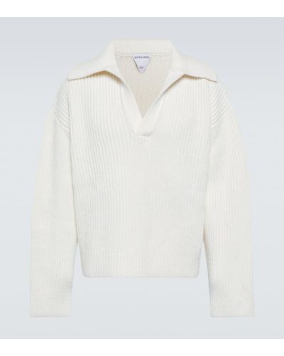 Bottega Veneta Wool And Cashmere Polo Sweater - White
