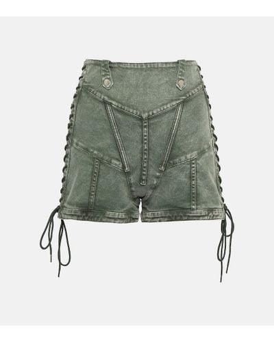 Jean Paul Gaultier X KNWLS - Shorts di jeans a vita alta - Verde