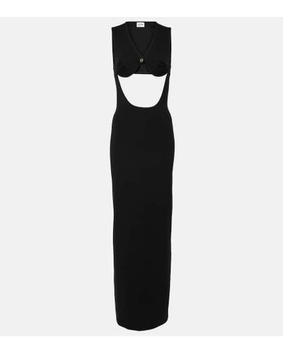 Jean Paul Gaultier Cutout Jersey Gown - Black