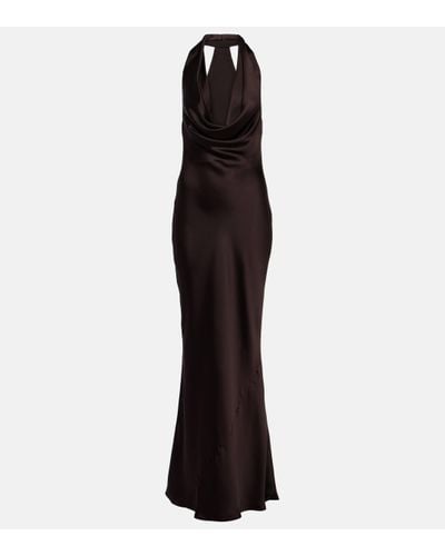 Norma Kamali Robe longue drapee - Noir