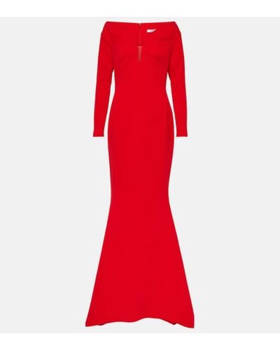 Safiyaa Wilson Crepe Fishtail Gown - Red
