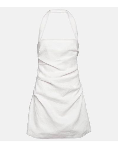 Sir. The Label Noemi Halterneck Linen Minidress - White