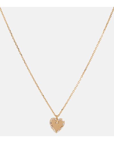 Suzanne Kalan 18kt Gold Heart Necklace With Diamonds - Metallic