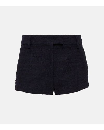 Valentino High-rise Tweed Shorts - Blue