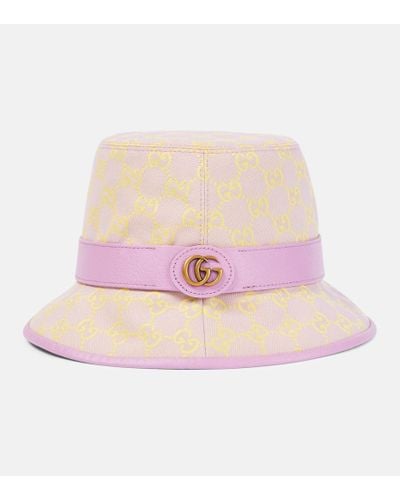 Gucci Sombrero de pescador de lona GG - Rosa