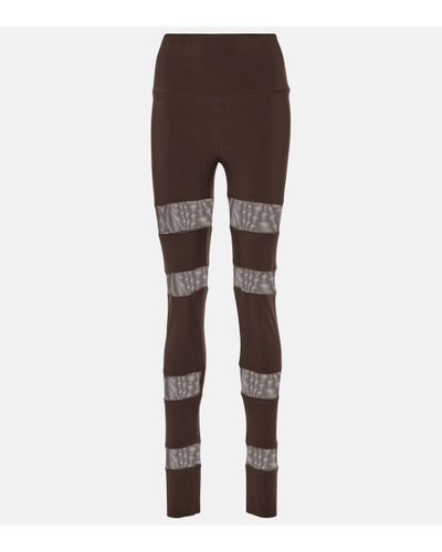 Norma Kamali Panelled High-rise Jersey leggings - Brown