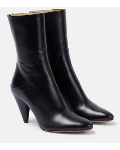 Proenza Schouler Cone Leather Ankle Boots - Black