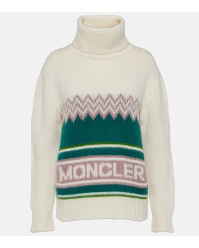 Moncler High Neck Knitted Jumper - White