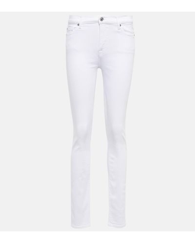 7 For All Mankind Hw Skinny Mid-rise Slim Jeans - White