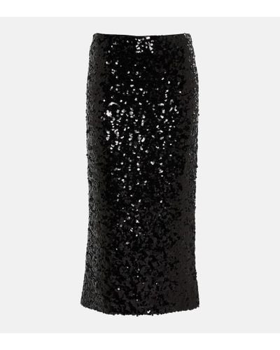 Dolce & Gabbana Falda tubo con lentejuelas - Negro