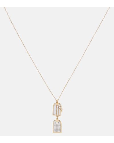Rainbow K Medaille 9kt White And Yellow Gold Necklace With Diamonds - Metallic