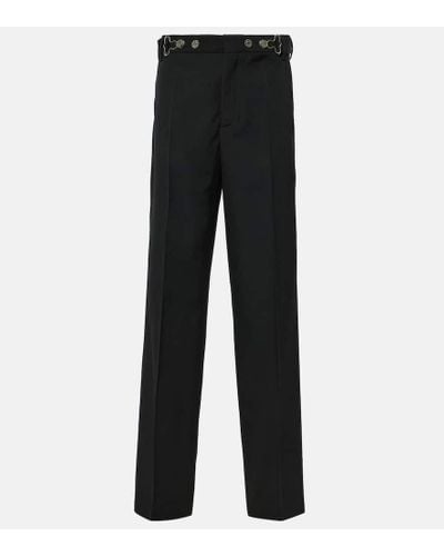 Jean Paul Gaultier Wool Straight Pants - Black