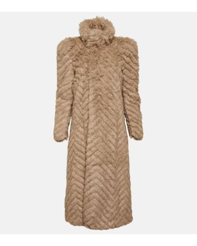 Balenciaga Mantel aus Faux Fur - Natur