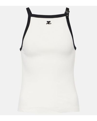 Courreges Tank top in jersey di cotone - Bianco