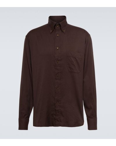 Tom Ford Cotton-blend Shirt - Brown