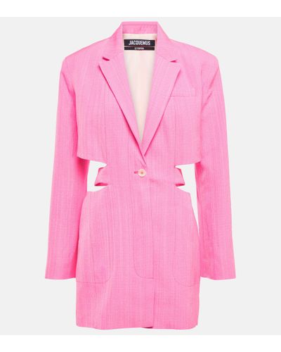 Jacquemus Minikleid La Robe Bari aus Leinen - Pink