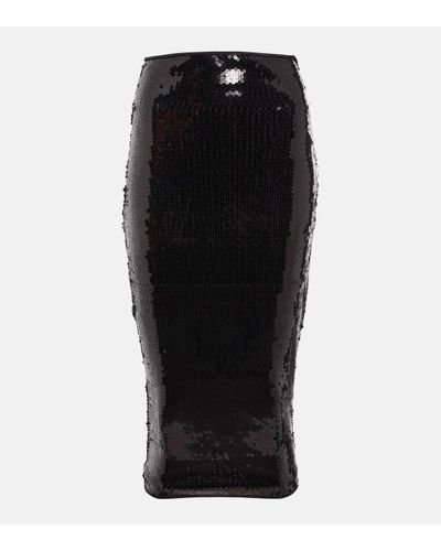 Alexandre Vauthier Sequined Midi Skirt - Black