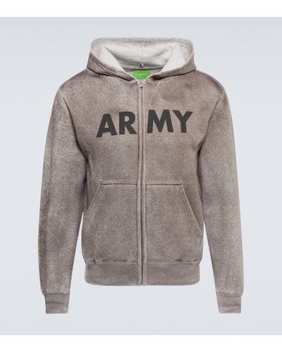 NOTSONORMAL Army Cotton Jersey Hoodie - Grey