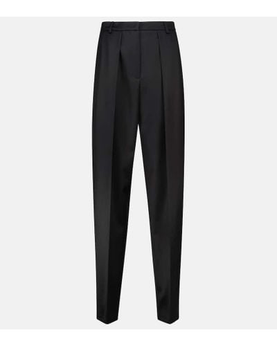 Magda Butrym High-rise Tapered Wool Pants - Black