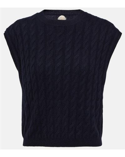 Jardin Des Orangers Cable-knit Cashmere Sweater Vest - Blue