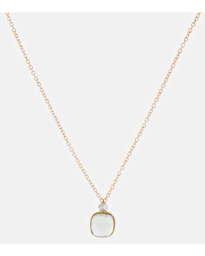 Pomellato Nudo 18kt Gold Necklace With Prasiolite And Diamonds - Metallic