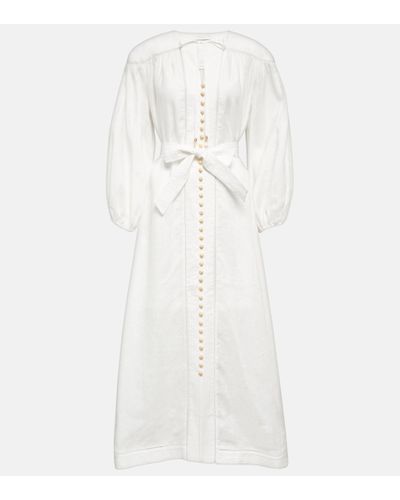 Zimmermann Robe chemise midi - Blanc