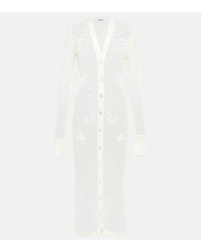 Jean Paul Gaultier Abito midi in rete con paillettes - Bianco