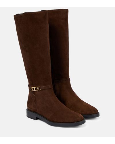 Tod's Suede Knee-high Boots - Brown