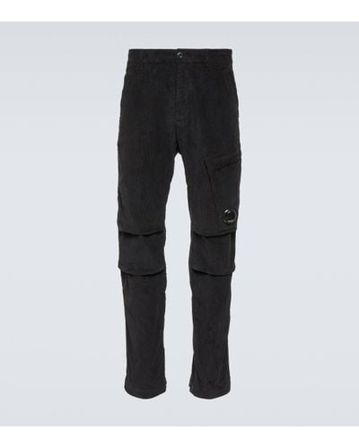 C.P. Company Corduroy Straight Trousers - Black