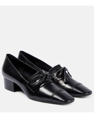 The Row Park Leather Loafer Court Shoes - Black