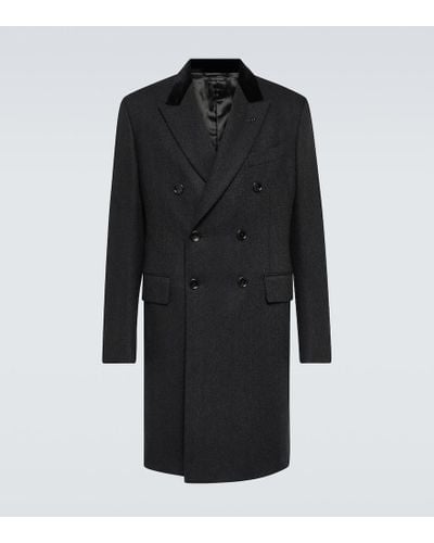 Tom Ford Double-breasted Wool And Cashmere Coat - Black