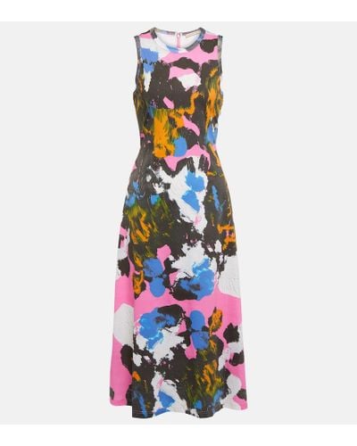 Christopher Kane Abito midi Mindscape Camouflage - Bianco