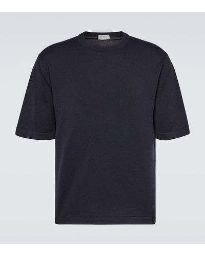 John Smedley T-Shirt Tindall aus Baumwoll-Jersey - Blau