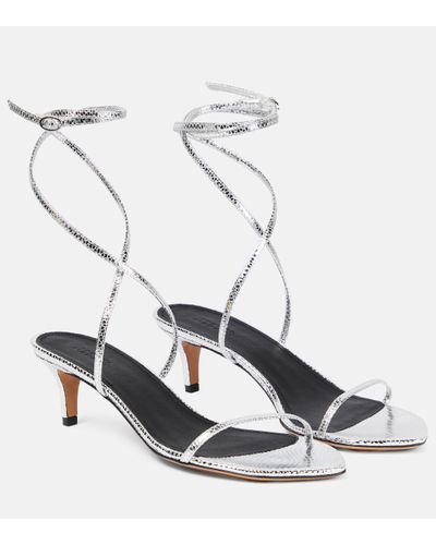 Isabel Marant Aridee Metallic Leather Sandals - White