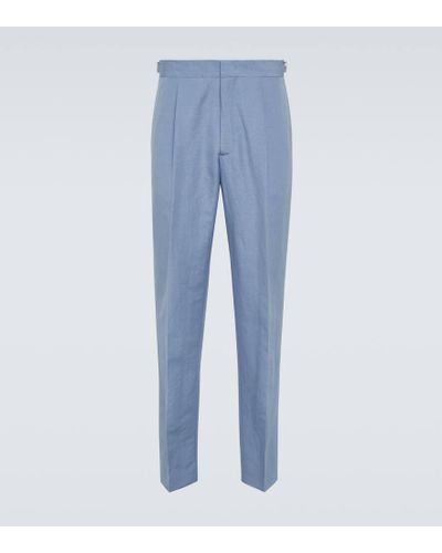 Orlebar Brown Carsyn Linen And Cotton Slim Pants - Blue