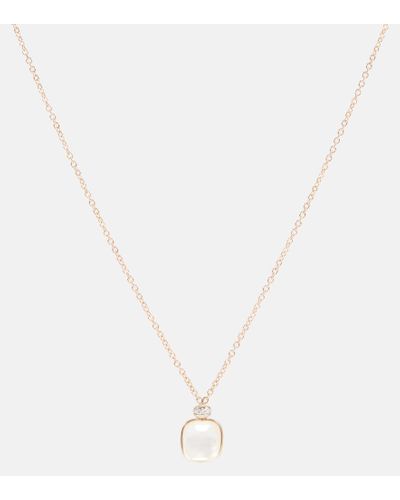 Pomellato Nudo 18kt Rose And White Gold Necklace With Topaz, Mother-of-pearl, And Diamonds
