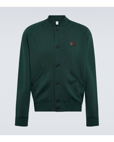 Berluti Scritto Wool-blend Varsity Jacket - Green